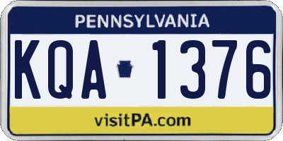 PA license plate KQA1376