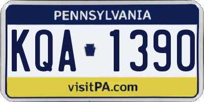 PA license plate KQA1390