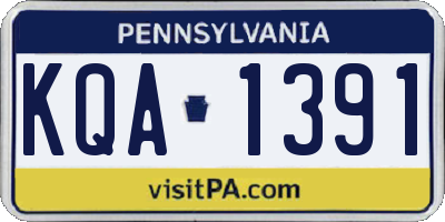 PA license plate KQA1391