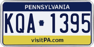 PA license plate KQA1395