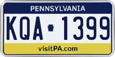 PA license plate KQA1399