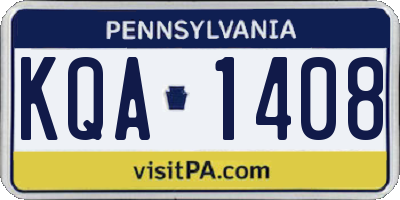PA license plate KQA1408