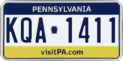 PA license plate KQA1411