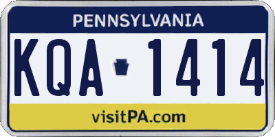 PA license plate KQA1414