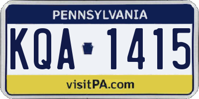 PA license plate KQA1415