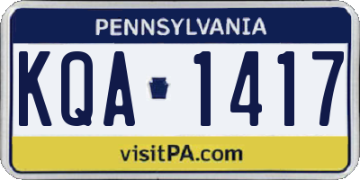 PA license plate KQA1417
