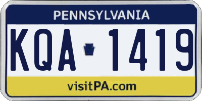 PA license plate KQA1419