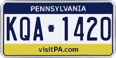 PA license plate KQA1420
