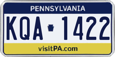 PA license plate KQA1422