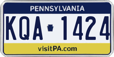 PA license plate KQA1424
