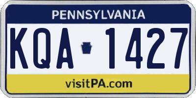 PA license plate KQA1427