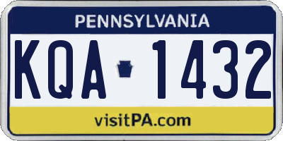 PA license plate KQA1432