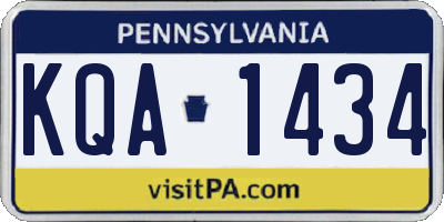 PA license plate KQA1434