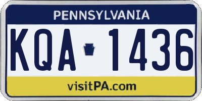 PA license plate KQA1436