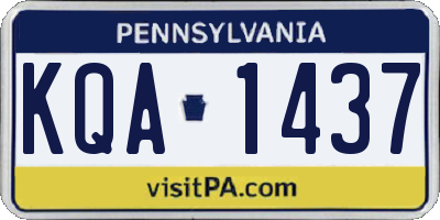 PA license plate KQA1437