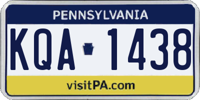 PA license plate KQA1438