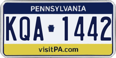 PA license plate KQA1442