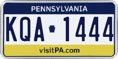 PA license plate KQA1444
