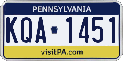 PA license plate KQA1451