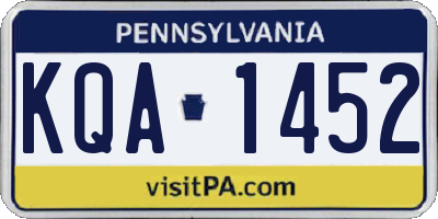 PA license plate KQA1452