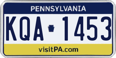 PA license plate KQA1453