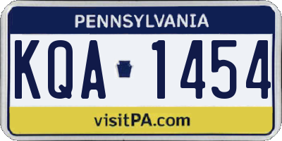 PA license plate KQA1454