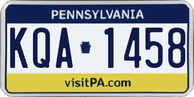 PA license plate KQA1458