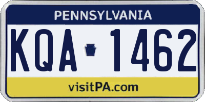 PA license plate KQA1462