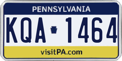 PA license plate KQA1464