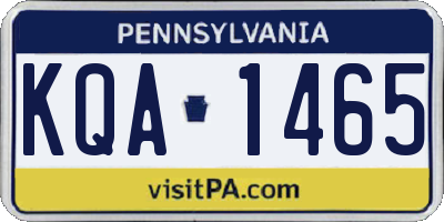 PA license plate KQA1465