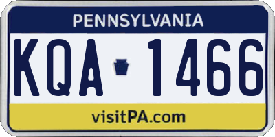 PA license plate KQA1466