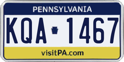 PA license plate KQA1467