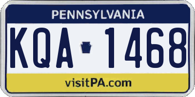 PA license plate KQA1468