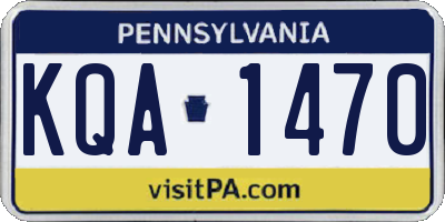 PA license plate KQA1470