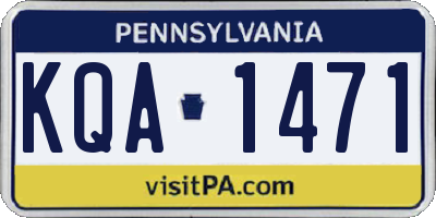 PA license plate KQA1471