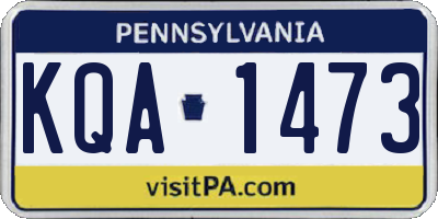 PA license plate KQA1473