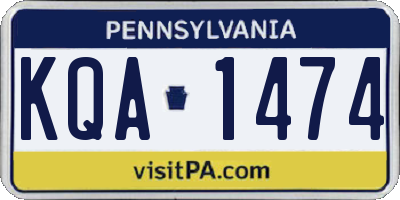 PA license plate KQA1474