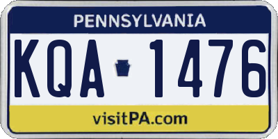 PA license plate KQA1476