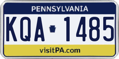 PA license plate KQA1485