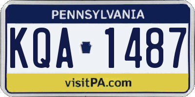 PA license plate KQA1487