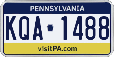 PA license plate KQA1488