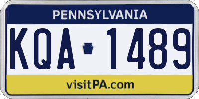 PA license plate KQA1489