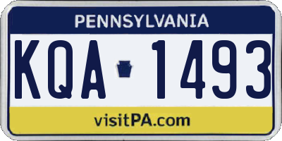 PA license plate KQA1493