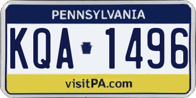PA license plate KQA1496