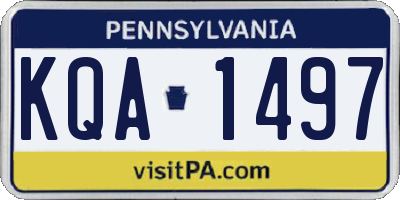 PA license plate KQA1497