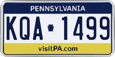 PA license plate KQA1499