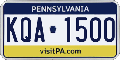 PA license plate KQA1500