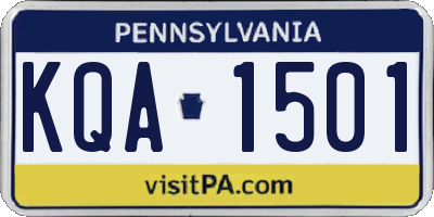 PA license plate KQA1501