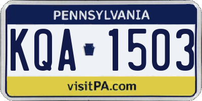 PA license plate KQA1503