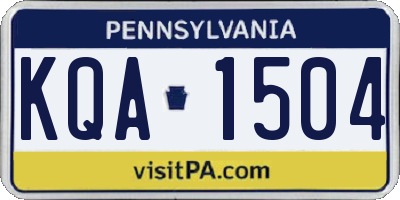 PA license plate KQA1504